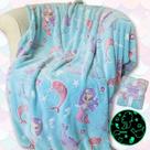 Throw Blanket Blanket Buddies Mermaid Narwhal que brilha no escuro