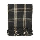 Throw Blanket Creative Co-Op xadrez, mistura de algodão preto e castanho