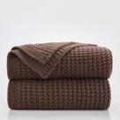 Throw Blanket Douceur Brown Soft Chunky Cable Knit 152x203cm