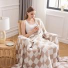 Throw Blanket EMME Checkered Cooling Cotton 50x60cm, bronzeado claro