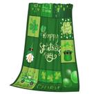 Throw Blanket FJTP St Patrick's Day Gnome Clover Hat Truck
