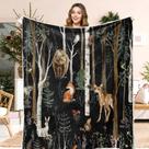 Throw Blanket JAWO Rustic Christmas Flannel 130x150cm Forest