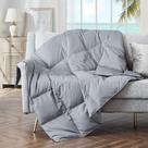 Throw Blanket puredown Soft Feather Down 50x70cm cinza prateado