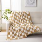Throw Blanket YIRUIO Tabuleiro de xadrez Burnt Orange 130x160cm