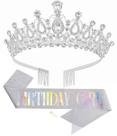 Tiara and Crown Birthday Girl Papoopy para mulheres e meninas
