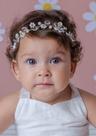 Tiara Arco Flores Cristal Mini Personalizada para Bebês e Adultos
