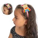 tiara arco iris e ursinho infantil para meninas super confortável