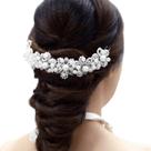 Tiara Arranjo Cabelo Pérolas Noiva Daminhas Debutante Prata