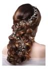 Tiara Arranjo Grinalda Cabelo Noiva Pérola Fio Strass Brilho