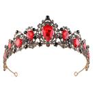 Tiara barroca de cristal vermelho e preto para noivas e concursos