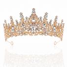 Tiara BEAYFILY Crystal Strass dourado 14x6 cm