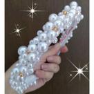 Tiara chá revelação com pérolas, estilo chá revelação.