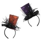 Tiara Chapeu Com Luz Halloween Aranha Teia Cartola