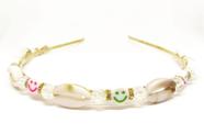 Tiara Com Arco Fino Com Aplique De Búzio E Miçangas. Compra e Usar