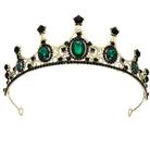 Tiara Coroa Cristais Verde Festa