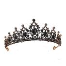 Tiara coroa na cor preto, para debutantes e cosplay