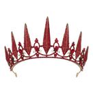 Tiara Crown SWEETV Red para mulheres, casamento gótico, noiva, rainha