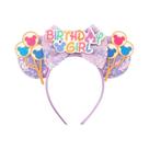 Tiara De Aniversário Minnie Mouse Para Meninas, Acessórios De Cabelo Com Laço De Lantejoulas Para