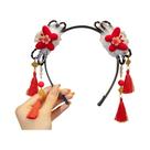 Tiara De Cabelo Com Franjas E Flores Para Meninas, Acessório De Cabelo Para Estilo Hanfu, Acessórios