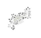 Tiara de Cabelo Prateada Flor Pérolas Arranjo Noiva Madrinha