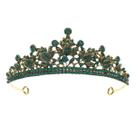 Tiara de casamento de cristal verde vintage, coroa de ouro antiga