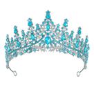 Tiara de casamento de strass azul, coroa de noiva de liga leve elegante