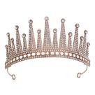 Tiara de coroa de strass dourada para casamentos e eventos especiais