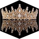 Tiara de Cristal Crown Fesciory Gold para Mulheres - Design Princesa Tiara de Cristal Crown Fesciory Gold para Mulheres - Design Princesa