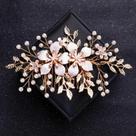 Tiara De Cristal Dourado Com Pérolas Para Mulheres, Acessórios De Cabelo Para Noivas E Festas De