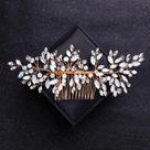 Tiara De Cristal Dourado Com Pérolas Para Mulheres, Acessórios De Cabelo Para Noivas E Festas De