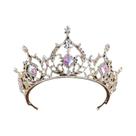 Tiara De Cristal Dourado Com Strass, Joia De Cabelo Vintage Barroca Para Noivas, Acessórios De