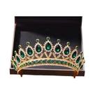 Tiara De Cristal Dourado Com Strass, Joia De Cabelo Vintage Barroca Para Noivas, Acessórios De