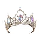 Tiara De Cristal Dourado Com Strass, Joia De Cabelo Vintage Barroca Para Noivas, Acessórios De
