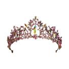 Tiara De Cristal Dourado Com Strass, Joia De Cabelo Vintage Barroca Para Noivas, Acessórios De