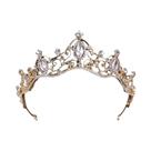 Tiara De Cristal Dourado Com Strass, Joia De Cabelo Vintage Barroca Para Noivas, Acessórios De