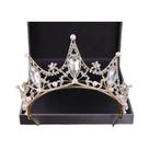 Tiara De Cristal Dourado Com Strass, Joia De Cabelo Vintage Barroca Para Noivas, Acessórios De