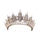 Tiara De Cristal Dourado Com Strass, Joia De Cabelo Vintage Barroca Para Noivas, Acessórios De