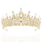 Tiara de cristal Gold Crown TAROSE para mulheres de 15 cm Tiara de cristal Gold Crown TAROSE para mulheres de 15 cm