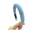 Tiara De Esponja Azul Com Aba Larga Para Mulheres, Estilo Coreano Elegante, Aro De Cabelo Com