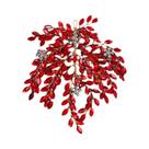 Tiara De Flor De Cristal Vermelho Com Strass E Pérolas, Acessório De Cabelo Para Noivas E Festas,