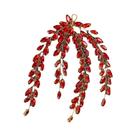 Tiara De Flor De Cristal Vermelho Com Strass E Pérolas Para Noivas, Festas E Casamentos Acessório
