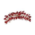 Tiara De Flor De Cristal Vermelho Com Strass E Pérolas Para Noivas, Festas E Casamentos Acessório