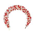 Tiara De Flor De Cristal Vermelho Com Strass E Pérolas Para Noivas, Festas E Casamentos Acessório