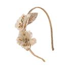 Tiara De Flores Com Glitter Dourado Para Meninas E Mulheres, Faixa De Cabelo Floral Artificial Tiara De Flores Com Glitter Dourado Para Meninas E Mulheres, Faixa De Cabelo Floral Artificial