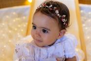 Tiara de Flores Luxo Elegante Vermelha para Bebês e Adultos