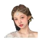 Tiara De Luxo Com Pingente De Flor E Gota De Gema Vermelha Para Cabelo Feminino - Elegante Presilha