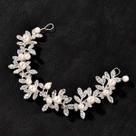 Tiara De Noiva Com Pérolas Prateadas E Cristais Em Formato De Flor, Acessório De Cabelo Artesanal Tiara De Noiva Com Pérolas Prateadas E Cristais Em Formato De Flor, Acessório De Cabelo Artesanal