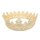 Tiara de noiva em ouro barroco, elegante coroa de rainha do casamento