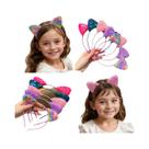 Tiara De Orelhas De Gato Com Lantejoulas Coloridas E Presilha De Cabelo Fofa Para Uso Diário