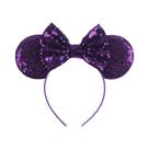 Tiara De Orelhas De Rato Com Laço De Lantejoulas De 5 Polegadas Para Meninas, Bordada, Para Festas E Tiara De Orelhas De Rato Com Laço De Lantejoulas De 5 Polegadas Para Meninas, Bordada, Para Festas E
